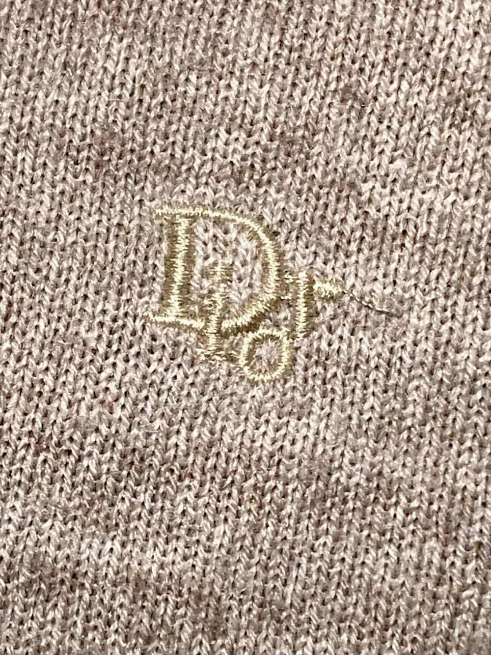 Vintage Christian Dior Beige V-Neck Sweater Size Large - Picture 5 of 6